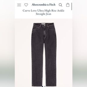 NWT Abercrombie & Fitch Curve Love Ankle Jeans - Black Distressed